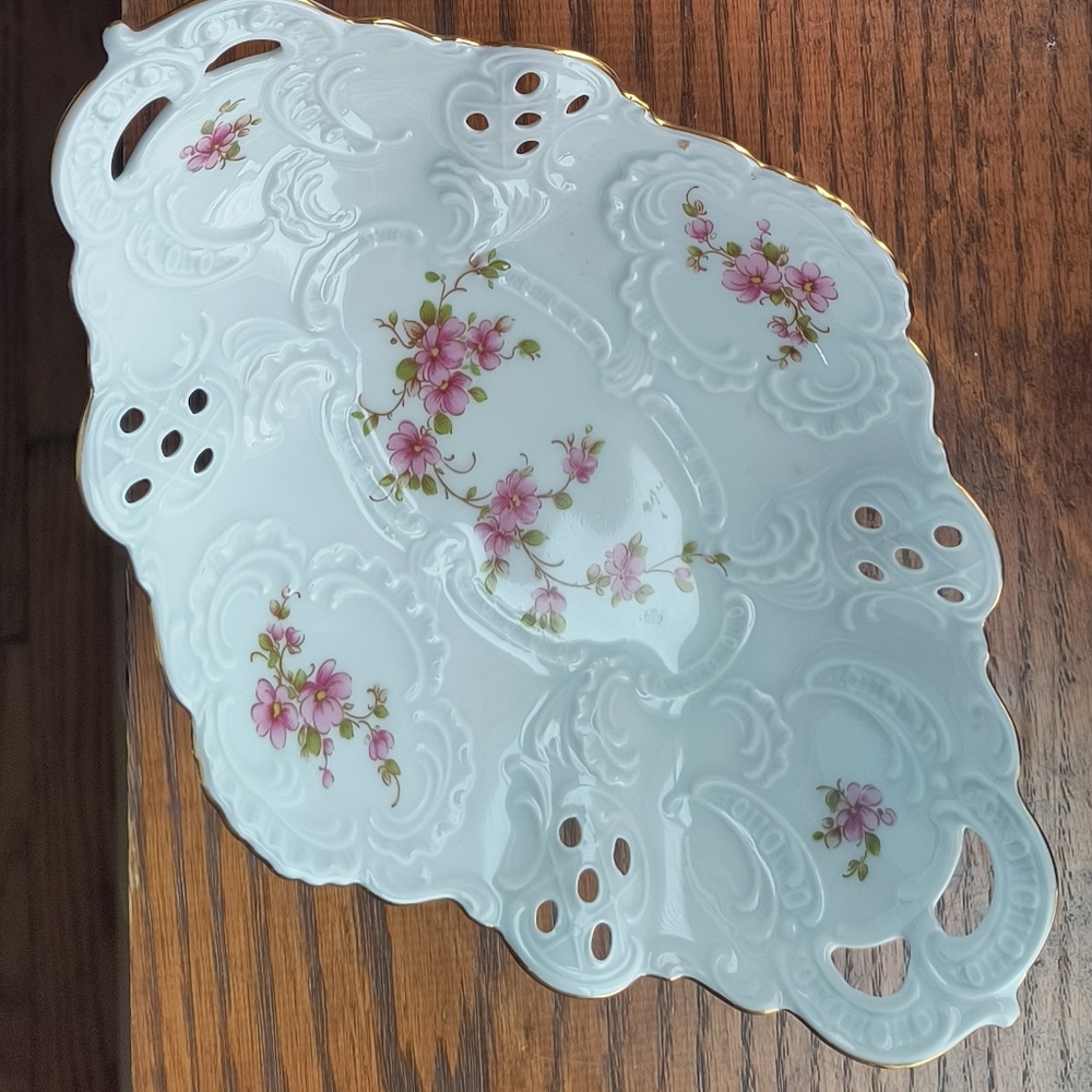 VTG Lindner Scalloped White Porcelain Serving Dish 1970s W.Ger. 10.5" x6.5" x6"